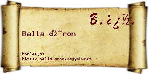 Balla Áron névjegykártya