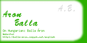 aron balla business card