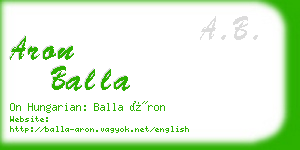 aron balla business card